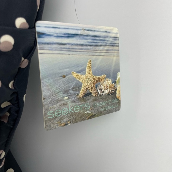 Seekers Australia Black Shaping Tan White Polka Dot One Piece Bathing Suit Sz 10 - Picture 4 of 8